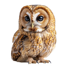 Naklejka premium A cute, stylized owl with large eyes and detailed feathers.