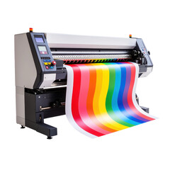 Large Format Printer Printing Vibrant Rainbow Sheet