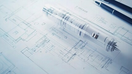 Detailed Construction Blueprint with Precise Measurements and Scale