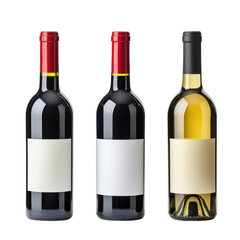 Three Bottles of Wine with Colorful Caps
