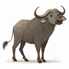 Obraz premium Four footed animal standing upright with its body facing towards digital illustration