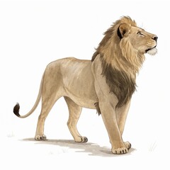 Fototapeta premium Four footed animal standing upright with its body facing towards digital illustration