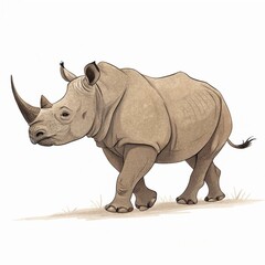 Obraz premium Four footed animal standing upright with its body facing towards digital illustration