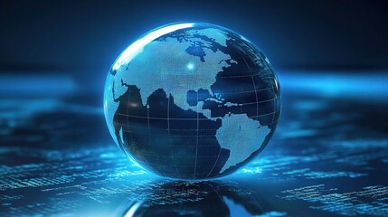 Modern Digital Globe Representing Financial Data in Technology Space