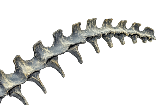 Close-up of fossilized dinosaur vertebrae.