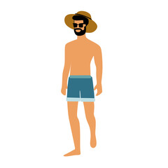 Fototapeta premium people in beach vacation vector illustration