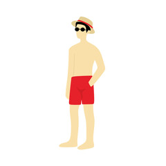 people in beach vacation vector illustration