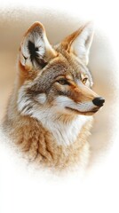 Fototapeta premium A close-up portrait of a coyote, showcasing its features and expression.