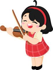 illustration kid playing violin