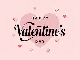 Happy Valentines Day typography poster with handwritten calligraphy text, mono space