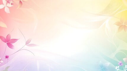 Pastel Floral Design With Soft Wave Background