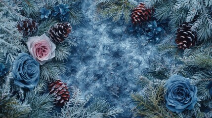 Winter Wonderland Festive Floral Pine Cone Arrangement