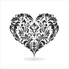 Valentine Day Vector  heart with black and white dots