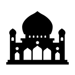 Minimalist Mosque Silhouette Vector on White Background