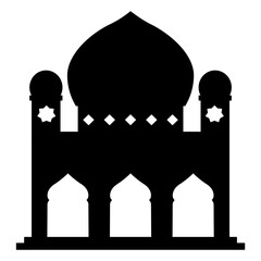 Minimalist Mosque Silhouette Vector on White Background