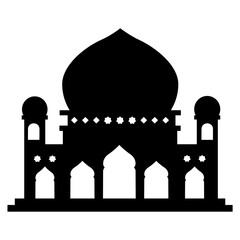 Minimalist Mosque Silhouette Vector on White Background