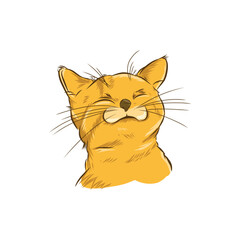 Obraz premium yrllow cat head vector