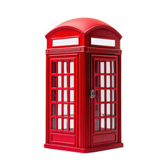 Obraz premium Classic Red British Telephone Booth with Glass Windows