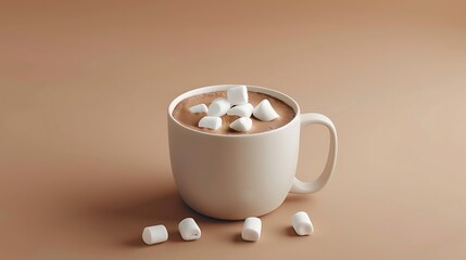 Hot Chocolate With Marshmallows isolated on a random background