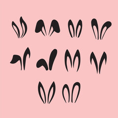 Charming Black Bunny Ear Illustrations