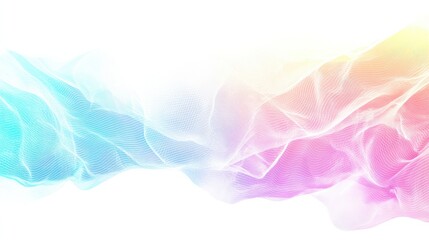 Colorful rainbow-colored smoke with wavy lines, a vector background isolated on a white background. Multicolored, with a detailed and intricate design