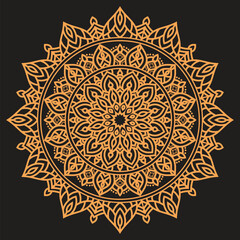 Central Floral Mandala Design Vector Art Illustration 