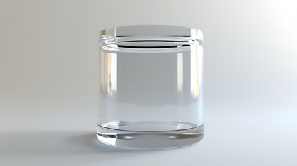 A classic clear glass jar on the beautifull empty background
