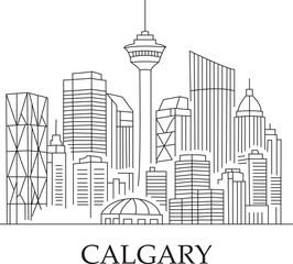 Calgary City Line Draw Simple Minimalist
