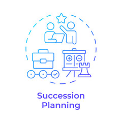 Succession planning blue gradient concept icon. Developing employees potential. Human resource management system. Round shape line illustration. Abstract idea. Graphic design. Easy to use in brochure