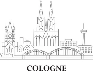 Cologne City Line Draw Simple Minimalist 