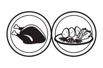 icon food from chicken production black color white background A.eps