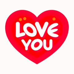 Happy Valentine's Day love you icon sign silhouette vector illustration with fun brush ink typography for photo overlays t-shirt print flyer poster design