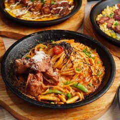 Creamy Tomato Pasta with Fried Chicken