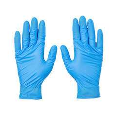 Obraz premium Blue Disposable Nitrile Gloves in a Pair