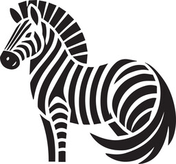 Zebra vector illustration black and white