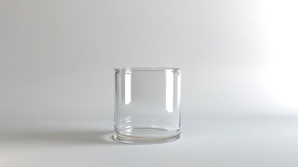 A classic clear glass jar on the beautifull empty background 