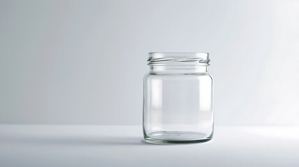 A classic clear glass jar on the beautifull empty background