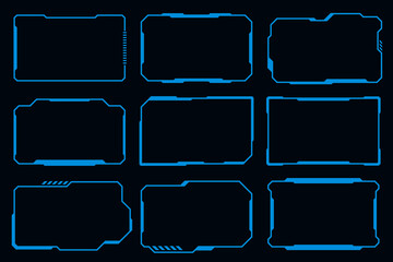Obraz premium Futuristic frame HUD technology cyberpunk design element. Technology Hi-tech element.
