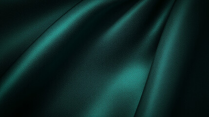 Luxurious, deep teal satin fabric texture with soft folds and rich green undertones, creating an elegant, abstract backdrop. Perfect for high-end design projects and as a sophisticated background for 