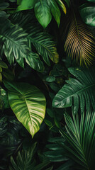 Lush Green Leaves with Rich Textures and Layers
