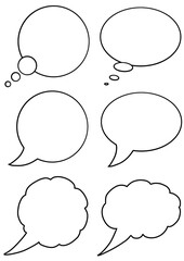 Bubble chat set. Hand drawn speech bubbles illustration set