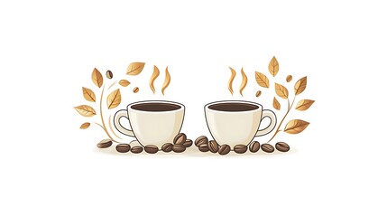 Sipping fresh coffee moments cozy living room digital art warm vibes