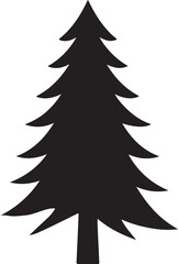 Dense, conical pine tree silhouette vector, ideal for nature-themed designs, woodland artwork, and rustic patterns. Fully scalable and customizable.