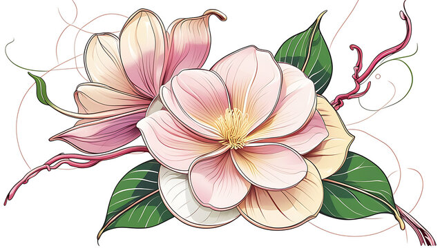 kamboja flower vector art, created by generative ai