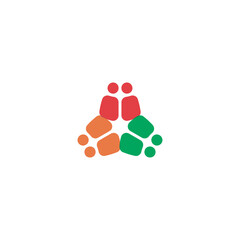 The diversity logo depicts people gathering together showing communication and discussion.