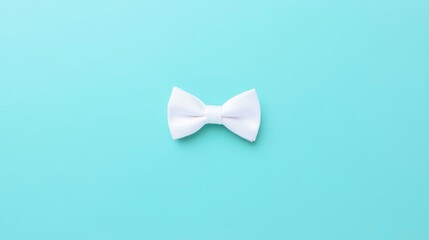 Elegant White Bow Tie on Light Blue Background Minimalist Fashion Accessory Formal Wear