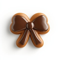 A stylish, decorative bow in brown tones, featuring a heart-shaped design, perfect for accessories or design elements.