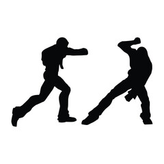 judo karate game player silhouette SHapes Drawing Vol 03