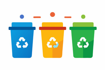 Recycling Bins Photo: Colorful Waste Sorting for Sustainability