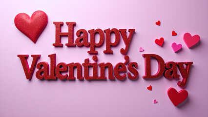 Happy Valentine's Day greeting card with hearts. Concept of love, romance, and celebration.